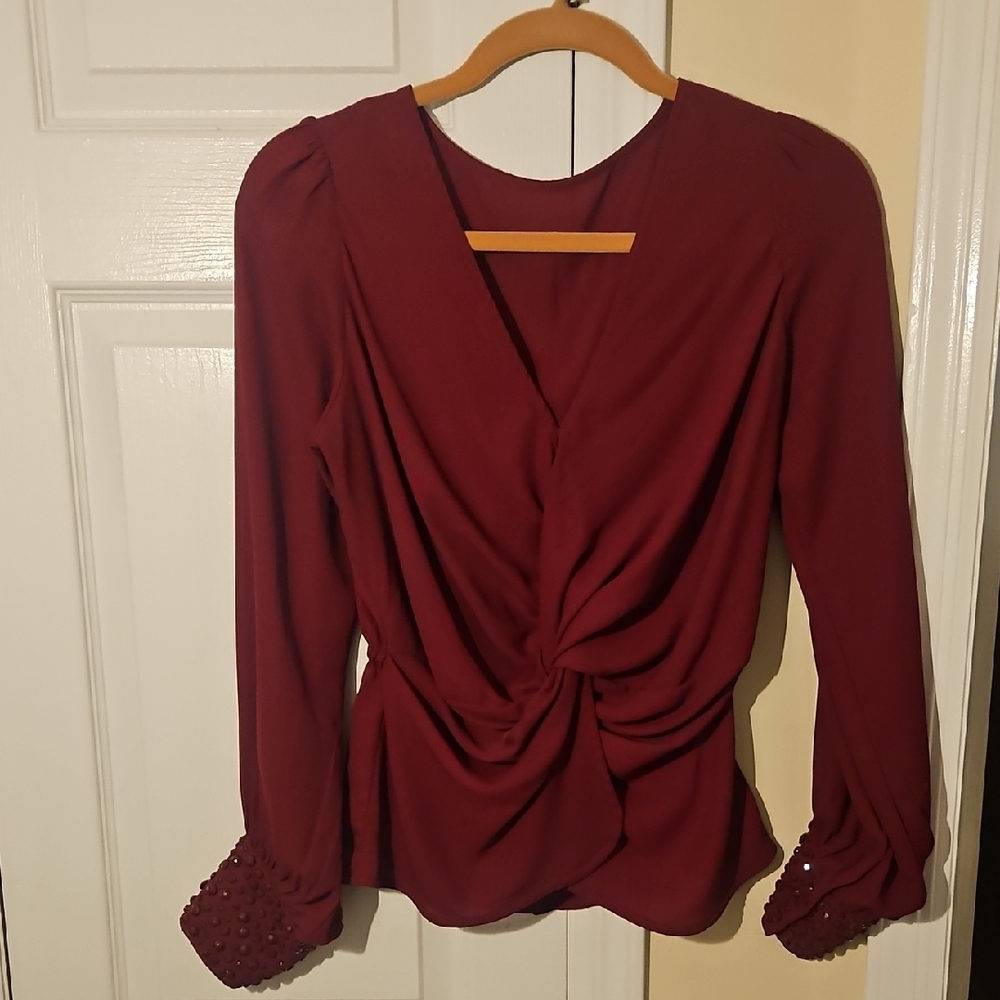 Elegant Burgundy Women's Top